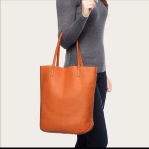 Orange Leather Frye tote